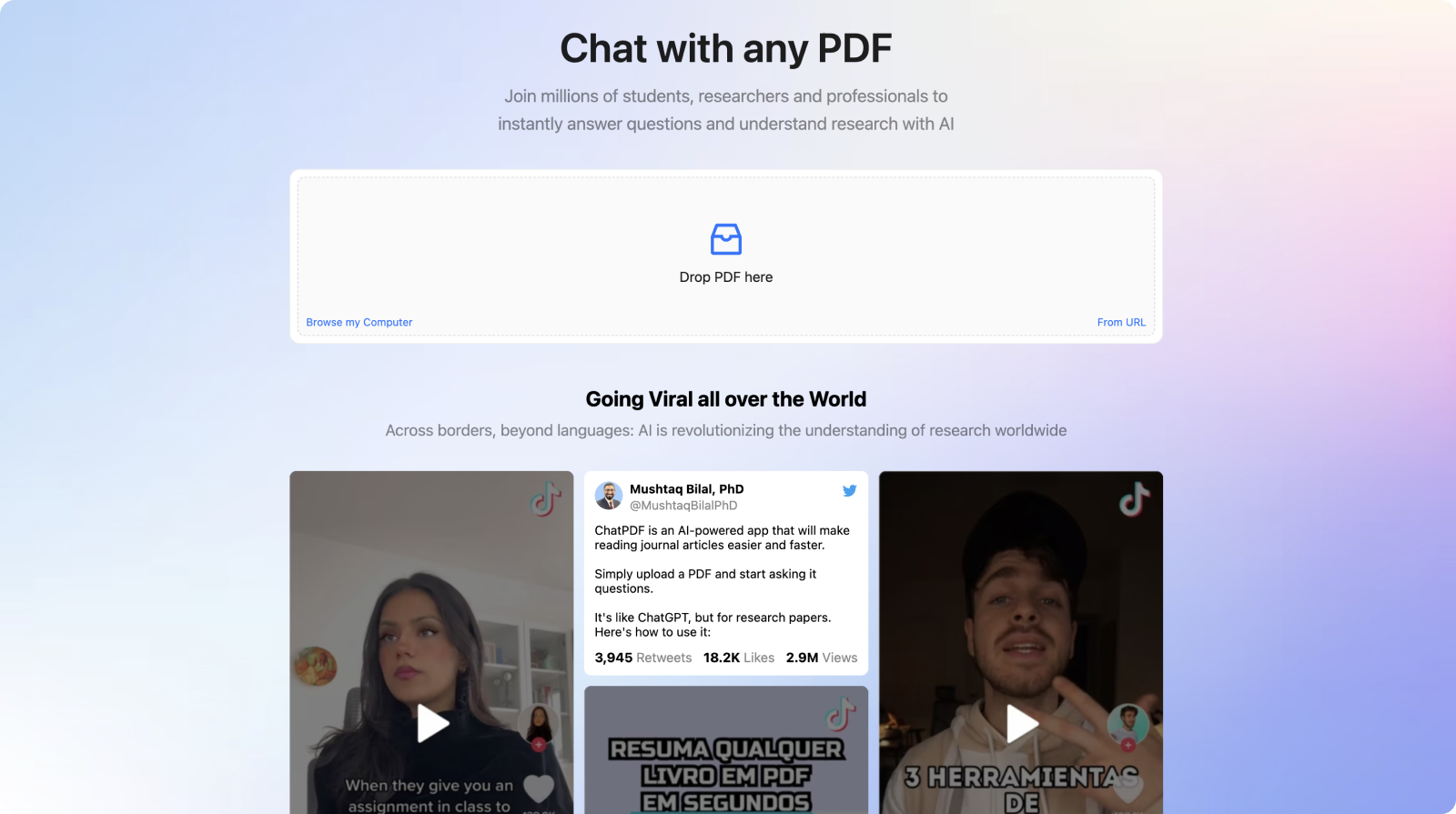 ChatPDF landing page
