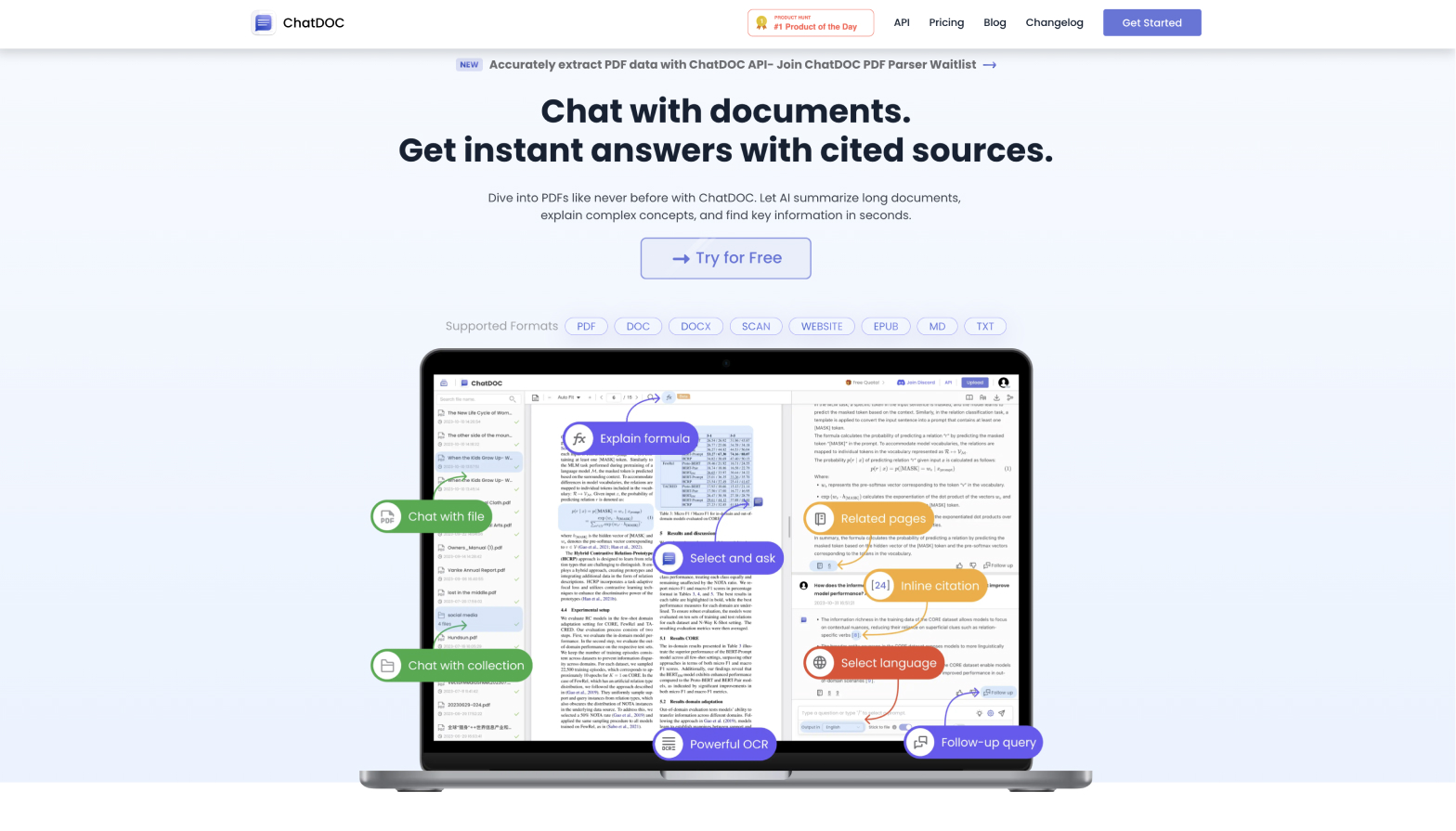 ChatDoc landing page
